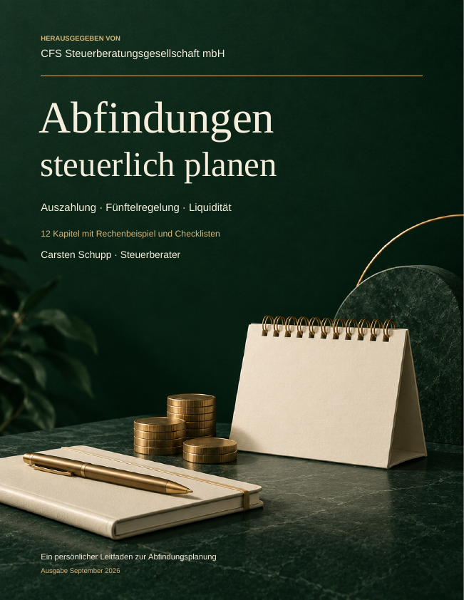 Titelseite des CFS-Leitfadens Abfindungen steuerlich planen